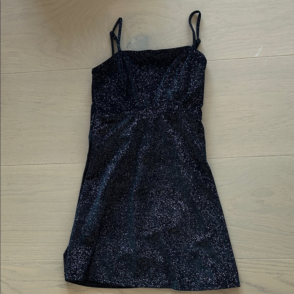 Altar'd State Black Glitter Mini Dress